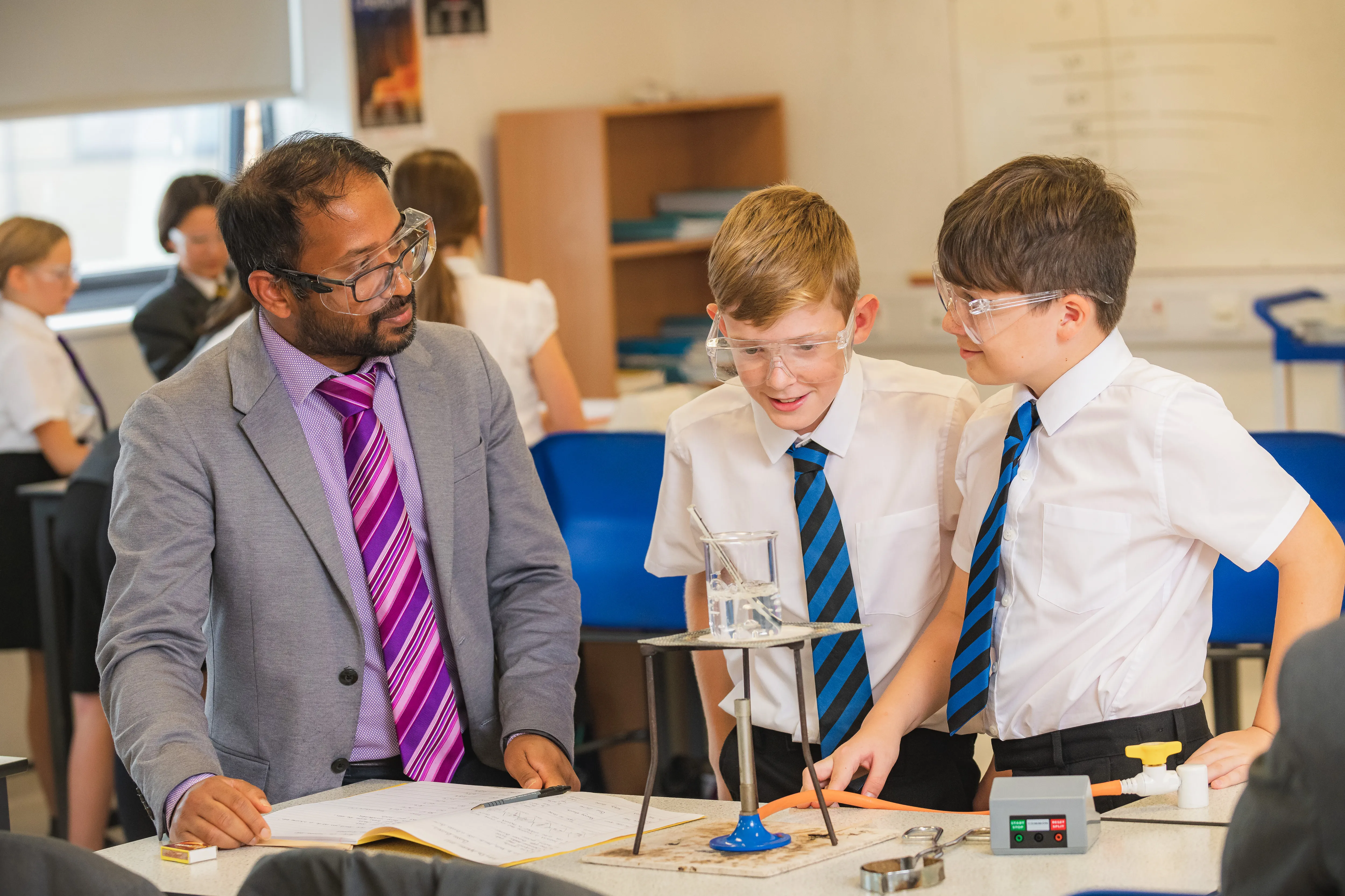 Secondary students in a science lesson